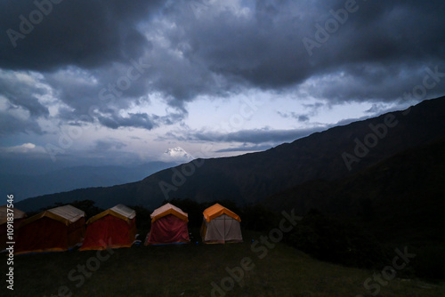 Tents pitched at Bayeli Kharka, Nepal photo