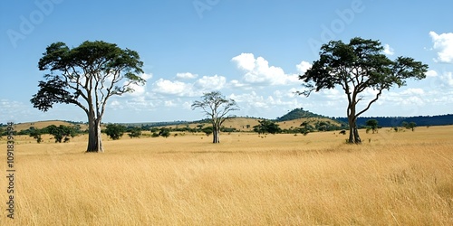 African grassland with some trees