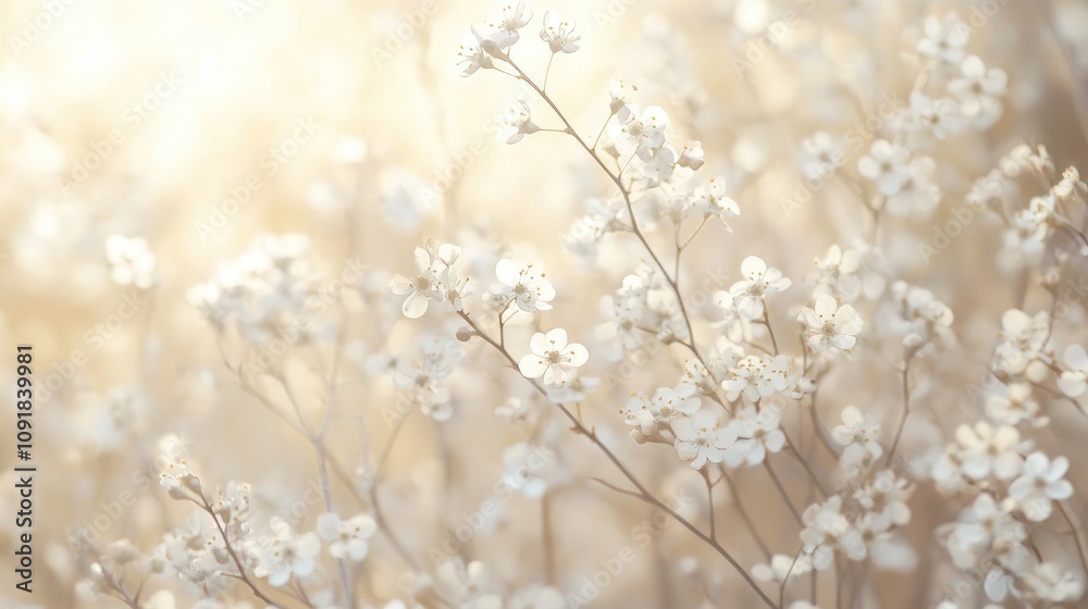 Naklejka premium Stunning floral background with small, delicate flowers, combining elegance and a modern twist for a joyful feel