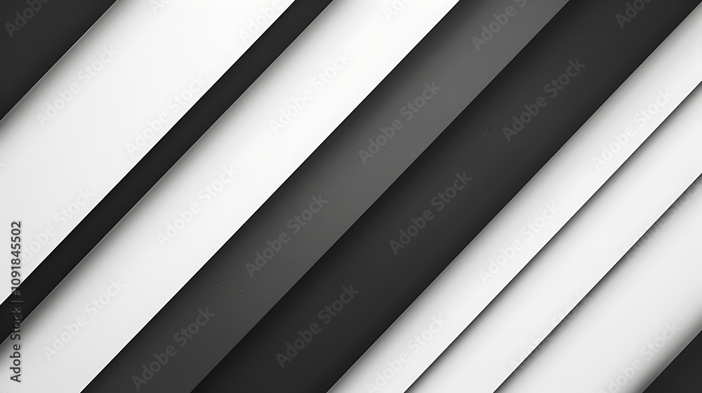 Obraz premium A modern abstract design featuring diagonal black and white panels creating a dynamic visual effect.