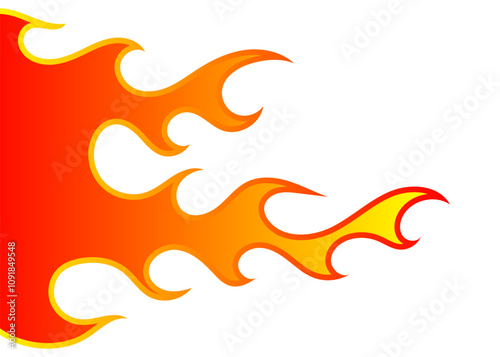 Tribal hotrod muscle car silhouette flame graphic