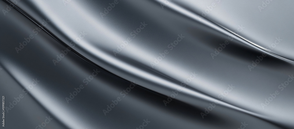 Fototapeta premium Abstract light geometric waves 3d textile silver color. Design template banner for backgrounds, backdrops and wallpapers. Stylish minimalism copyspace