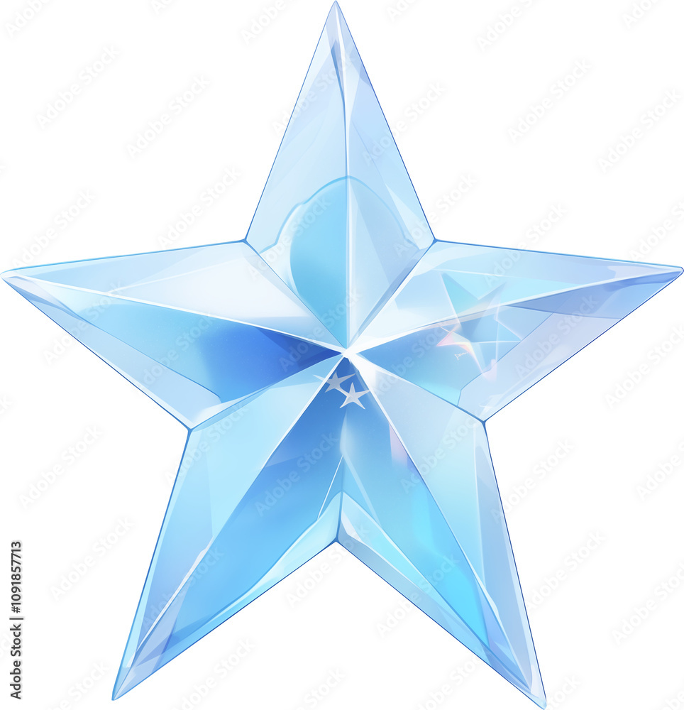 Fototapeta premium blue star isolated on white background