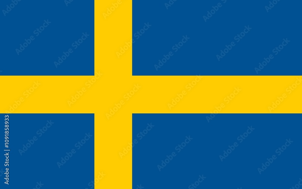 Obraz premium Flag of Sweden. Swedish flag illustration 