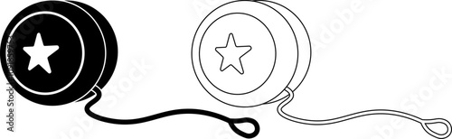 side view yoyo icon set