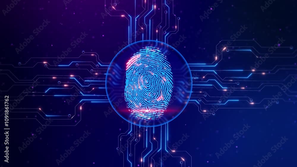 4K Digital Fingerprint identification scanner ID. advanced processing ...