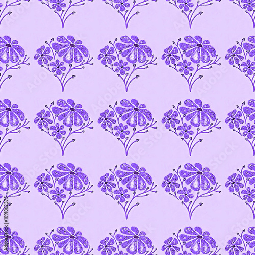 Floral wallpaper repeat pattern illustration, directional seamless tile photo