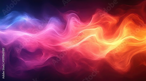 Wallpaper Mural Abstract colorful waves, vibrant swirling smoke, dynamic energy, fluid motion, glowing lights, fantasy, bright, dark background. Torontodigital.ca