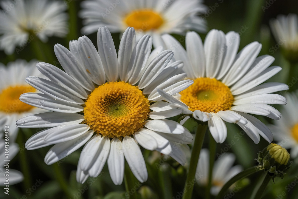 Fototapeta premium a beautiful daisy flowers on the field