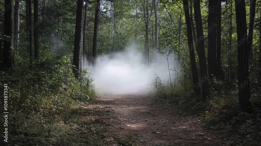 Obraz premium Misty forest path.