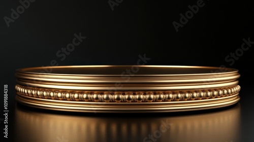 Elegant Gold Circular Pedestal Display Stand