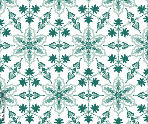 Green snowflake Winter Mandalic Pattern Design