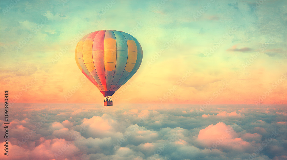 Obraz premium Colorful hot air balloons floating in the sky