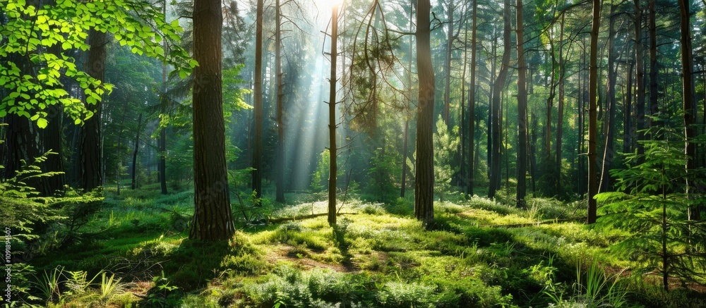 Fototapeta premium Sunny Day in a Forest