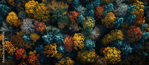 Aerial View of Autumn Foliage