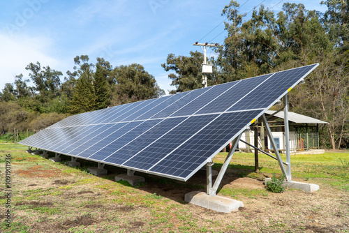Obraz na płótnie Solar Panels in a Backyard w salonie