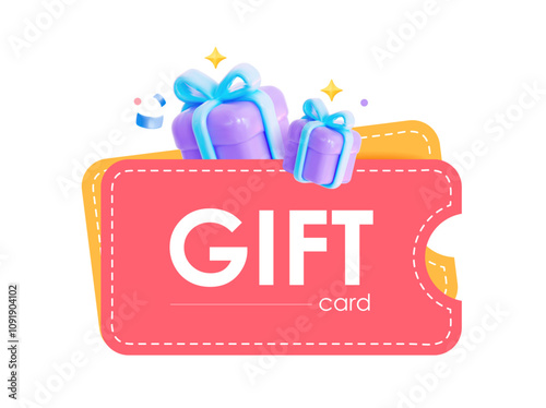 A 3D gift card designed for celebrations. Suitable for loyalty programs, customer rewards, and bonus gifts