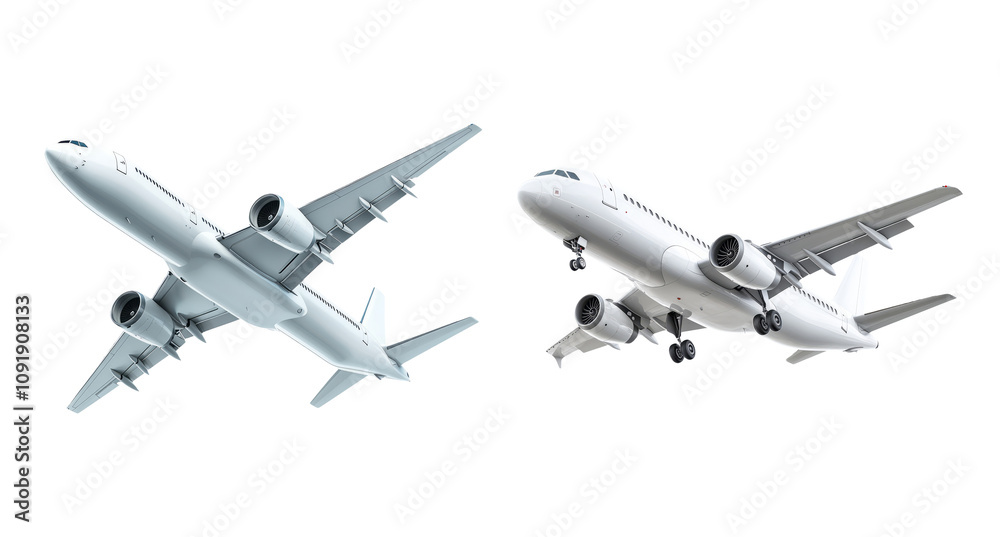Obraz premium Airplane Illustrations on Transparent Background
