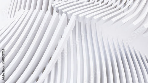 Wallpaper Mural Abstract Curved Shapes. White Circular Background. Torontodigital.ca