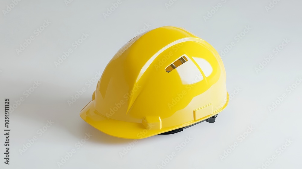Fototapeta premium yellow worker helmet on white background
