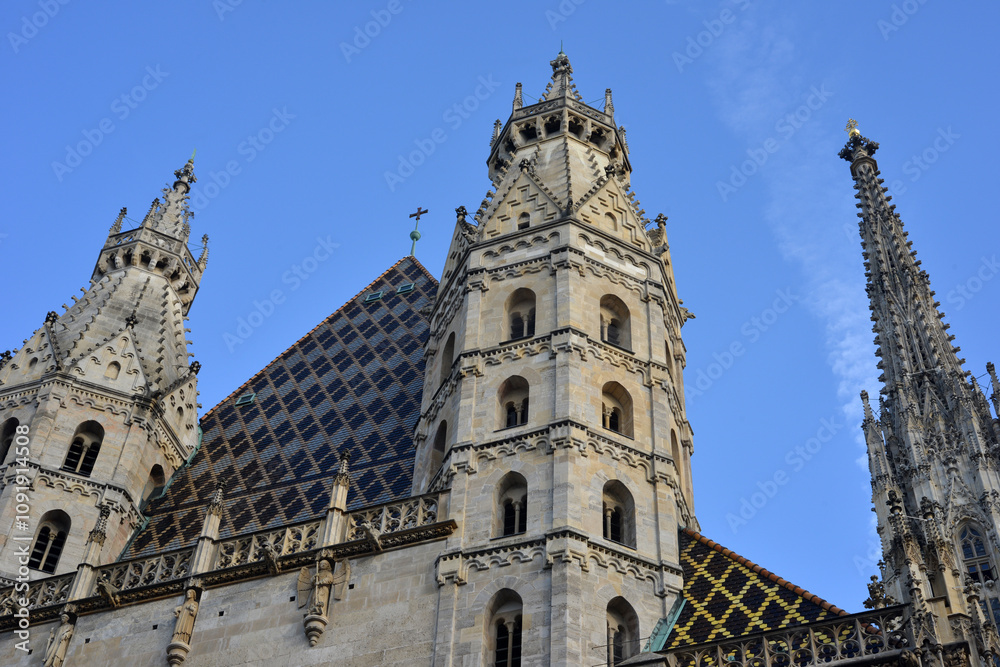 Fotografie Vienna, Austria, the St Stephens cathedral, historical architecture