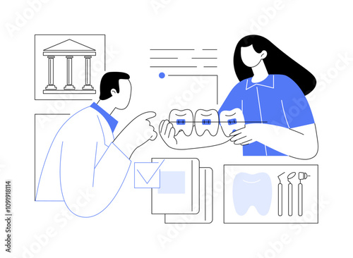Dental hygiene isolated cartoon vector illustrations.