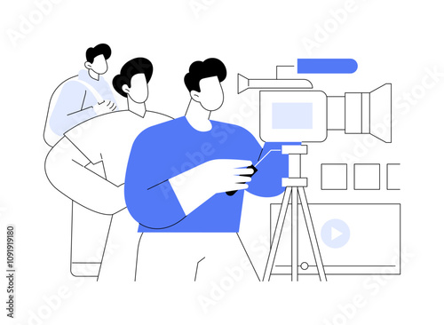 Digital video production isolated cartoon vector illustrations.