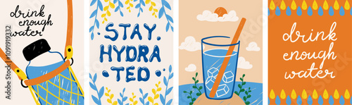 Stay hydrated vector illustration poster