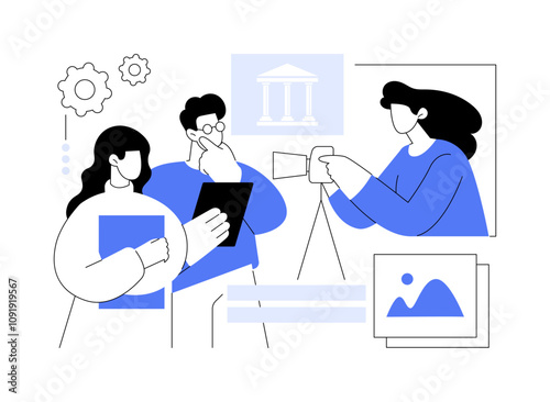 Photographic imaging isolated cartoon vector illustrations.