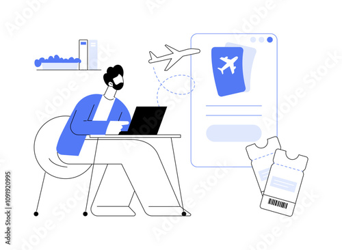 Ticketing software isolated cartoon vector illustrations.