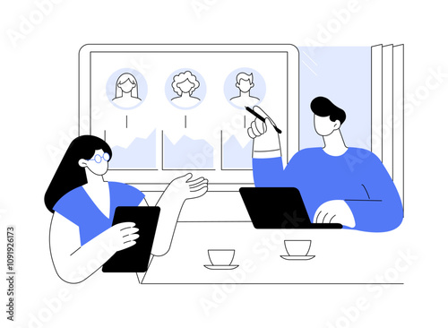 Data collection software isolated cartoon vector illustrations.
