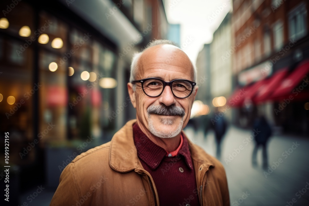 Portrait of an old man with a beard and mustache in the city. Portrait of an old man with a beard and mustache in the city.