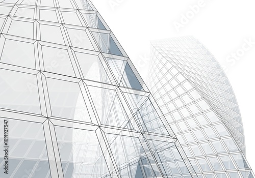 Modern building architectural 3d rendering