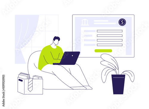 Apply for unemployment benefits abstract concept vector illustration.