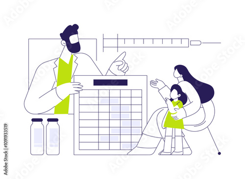 Get a copy of childs vaccination record abstract concept vector illustration.