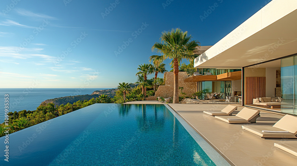 Fototapeta premium modern swimming pool in a house. ai generative