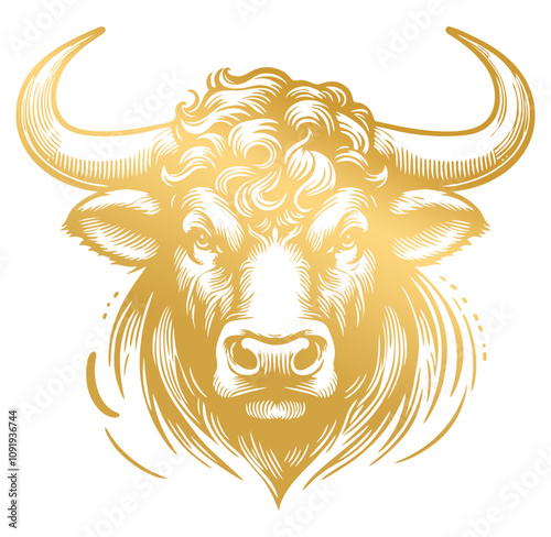 Majestic Strength Golden Bull Vector Art Designs, Golden Power Elegant Bull Vector Illustrations, Bullish Beauty Intricate Gold Bull Vector Graphics.