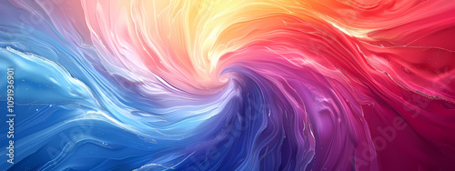 Wallpaper Mural A vibrant swirling pattern of blue, pink, and orange hues creating a mesmerizing abstract design. Torontodigital.ca