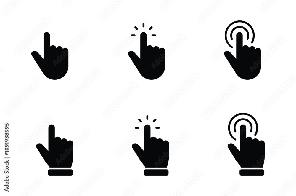 Fototapeta premium Hand pointer icons. Pointer click icon vector