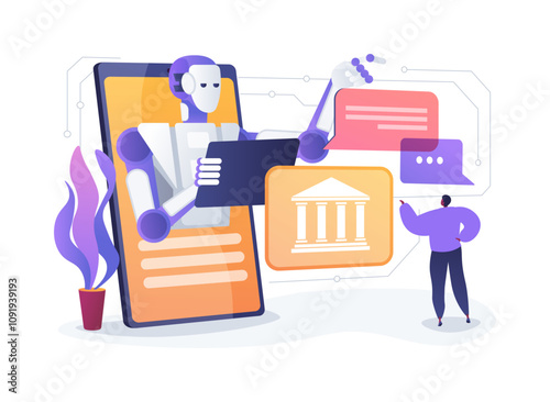 AI-Powered Legal Chatbots abstract concept vector illustration.