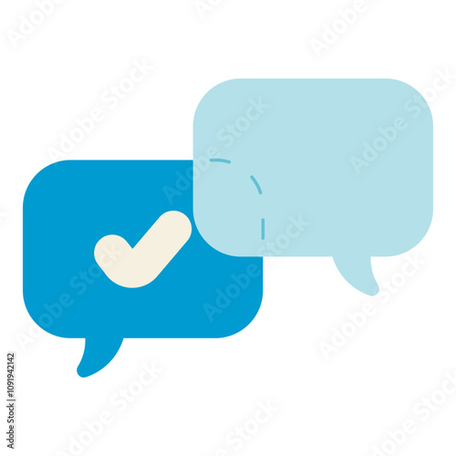 speech bubble with check mark icon