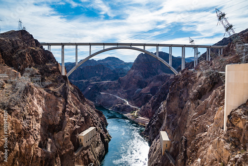 Mike O'Challaghan and Pat Tillman Bridge at Hoover Dam on the Colorado River