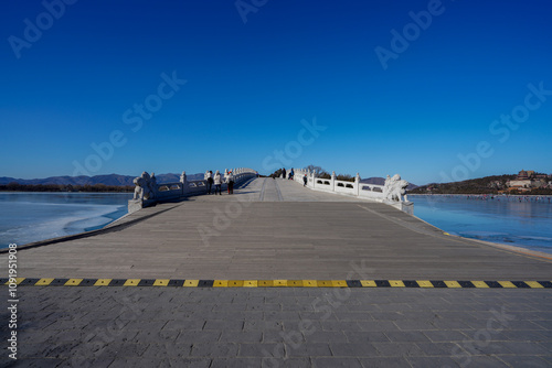 Seventeen Arch Bridge in Summer Palace, Beijing. photo