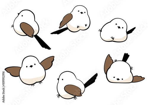 かわいいシマエナガのイラストセット