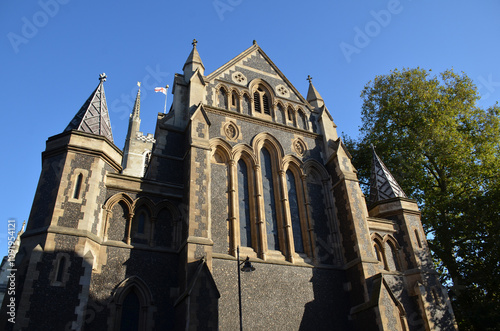 London, England, United Kingdom - October 2024: Southwark Cathedral  and Herb Garden, London. A place of Christian worship for more than 1,000 years photo