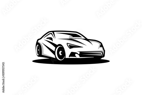 Illustration Auto Super Sports Car Logo Design Silhoutte