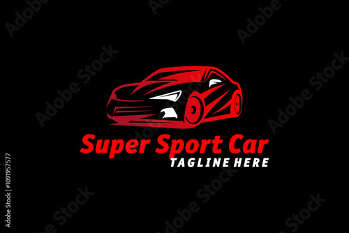 Illustration Auto Super Sports Car Logo Design Silhoutte