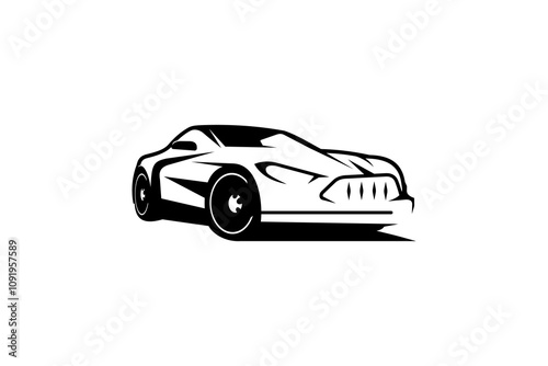 Illustration Auto Super Sports Car Logo Design Silhoutte