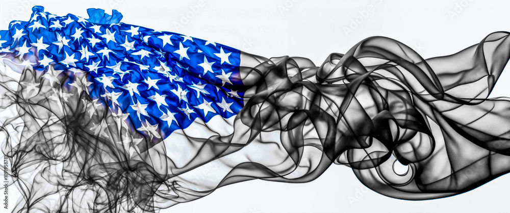 Fototapeta premium Smokey American Flag 