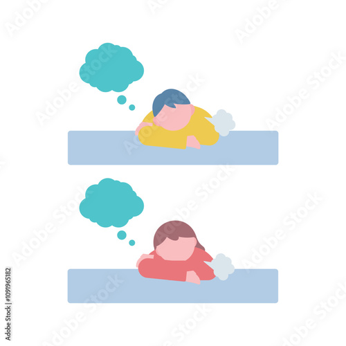 机に伏せて思い悩む人